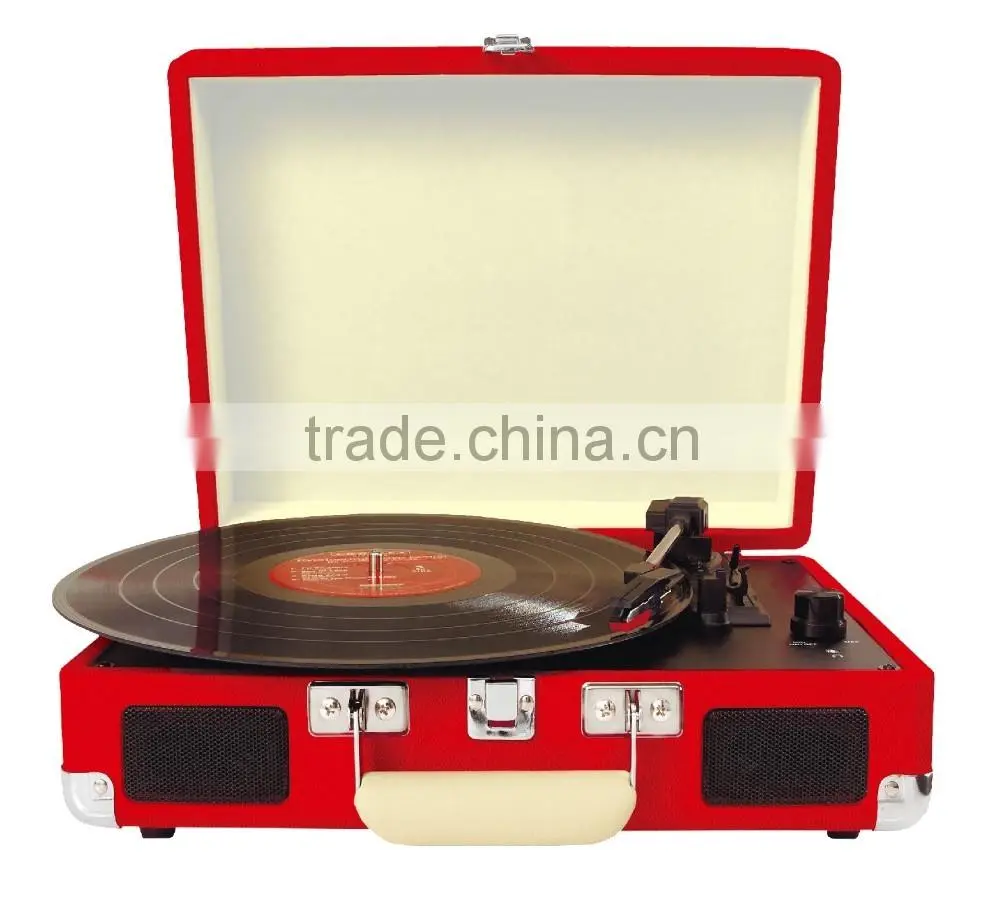 Charming Briefcase Chic!!! Automatic Turntable&Vinyl Record Player
