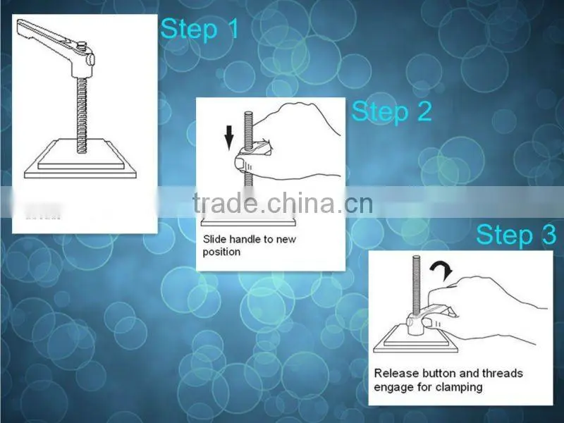 Plastic Adjustable handle with thread clamp handle lever