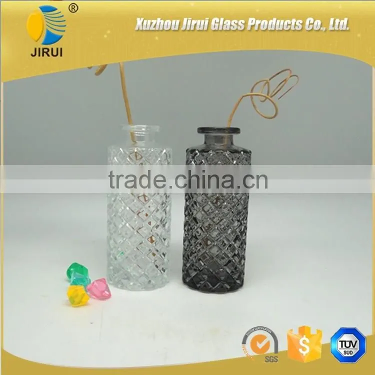 160ml smoke grey reed diffuser glass bottle with cork closure