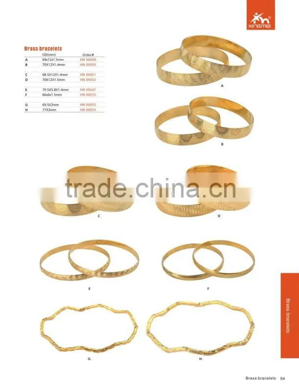 Wholesale Brass Bracelets Fashion Brass Bangles