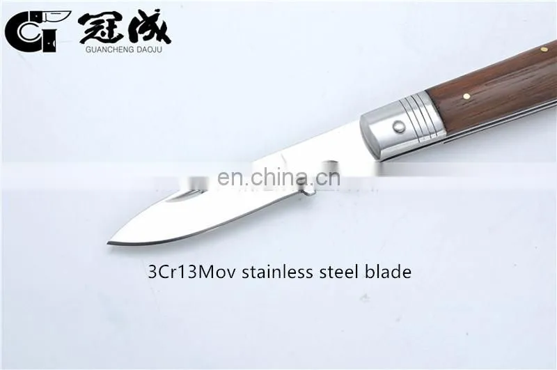 Wood handle knife 420 stainless steel blade with steel bolster and wooden folding knives Utility Elpocket knife multi tool
