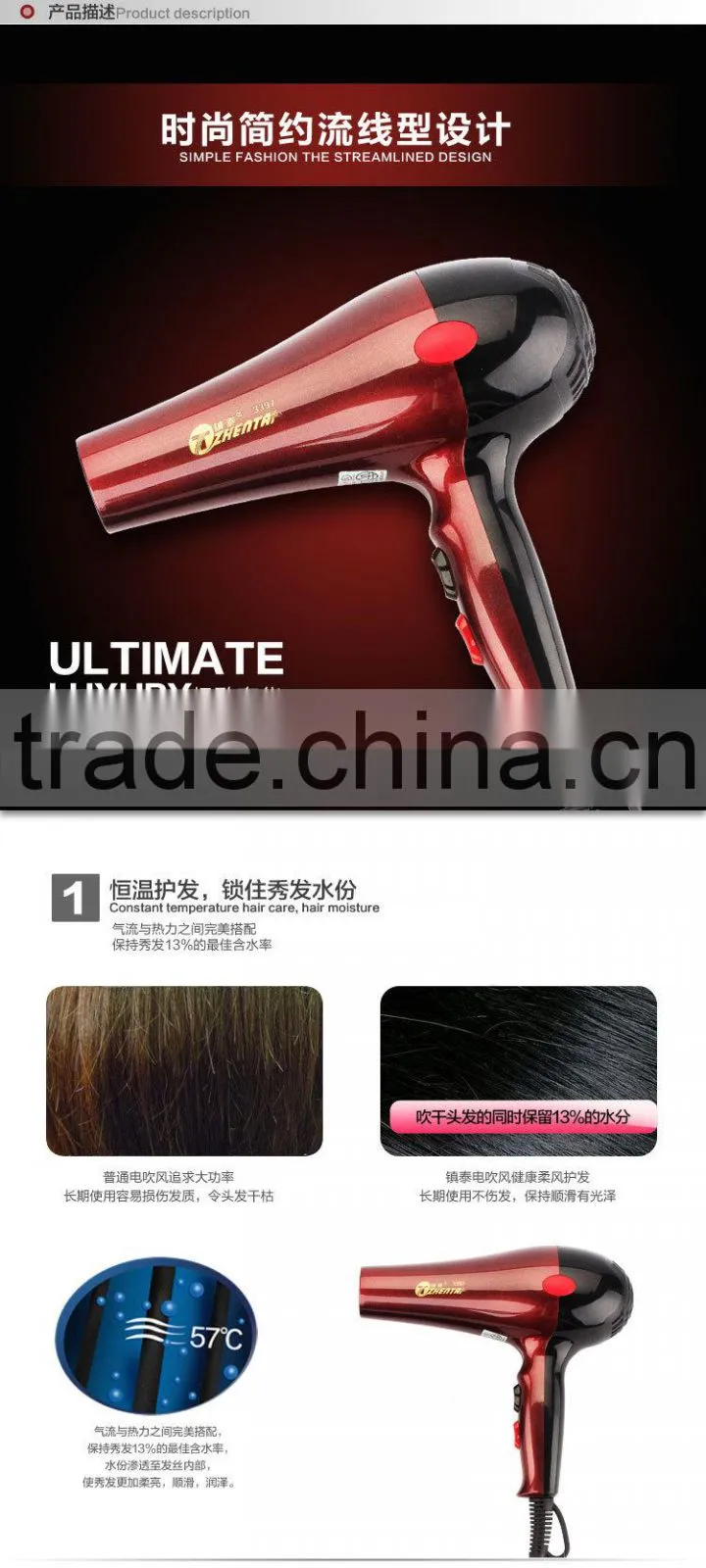 Professional Or Home Use High-Power Hair Dryer