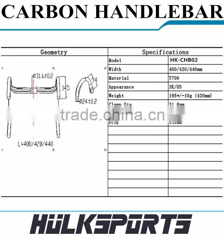 Chinese Cheap Carbon Handlebar Glossy Matte Surface 3K UD Carbon Bicycle Road Handlebar Carbon Bicycle Parts