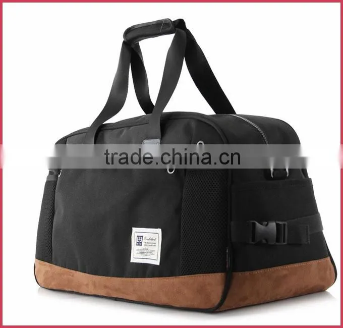 brand duffle bag travel duffel teeange cotton fabric with nubuck leather