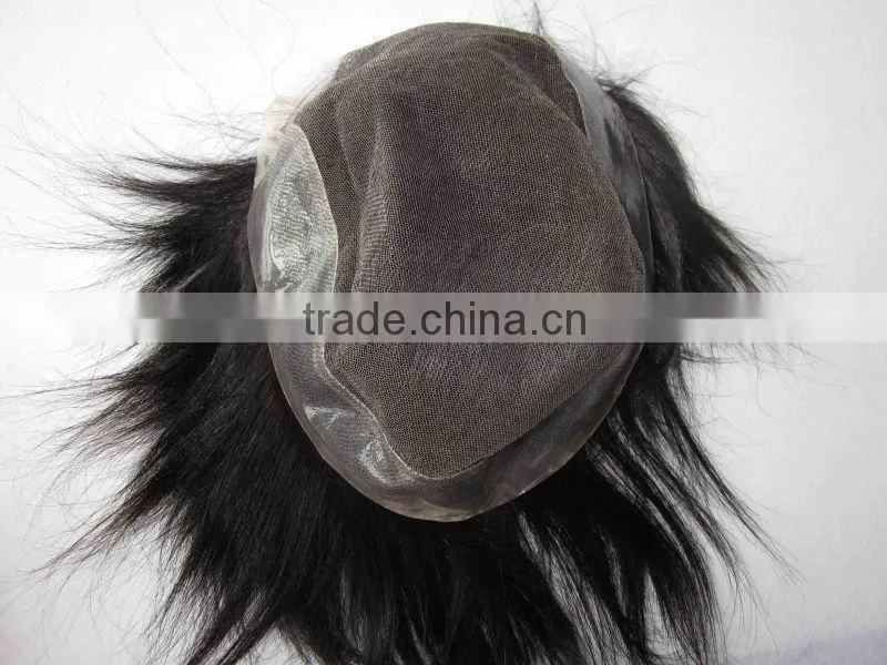 6 inch injected thin skin human hair toupee hair pieces injected