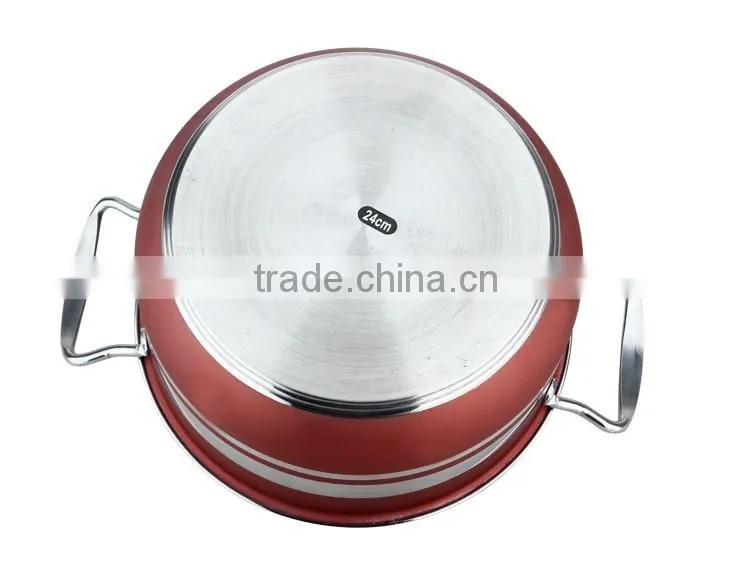 Kitchen Accessories Stainless Steel capsule bottom Cookware Set / colored Cooking Pot / Stock Pot Set