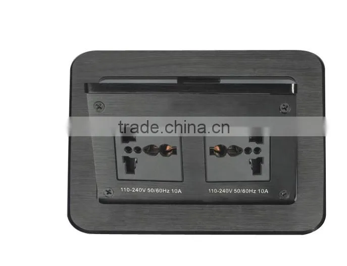 Aluminum Electric Power Pop Up Table Top Power Outlet USB