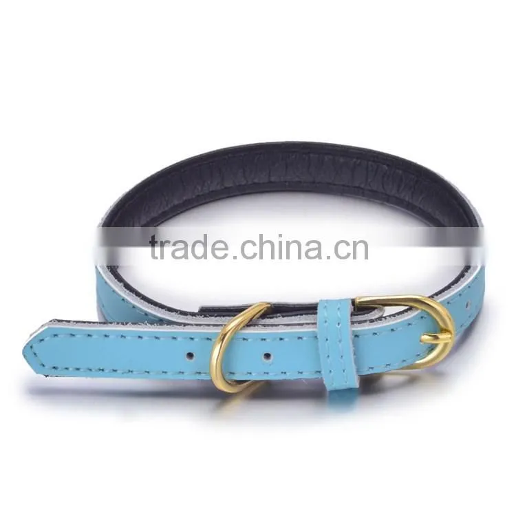 Wholesale pet supplies real cowhide genuine leather dog collar