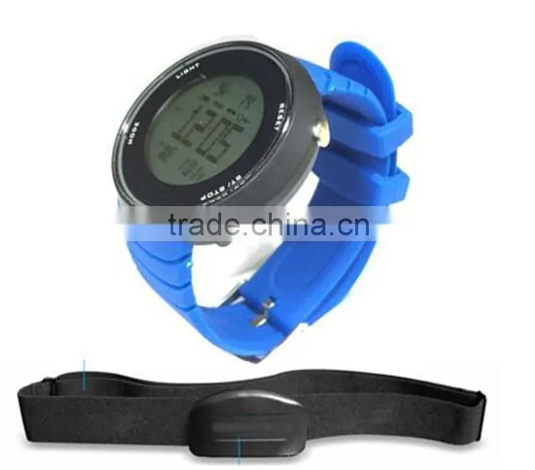 2015 New Style Heart Rate Pedometer Monitor Watch Excellent Quality Digital Sports Watch with Solf Band