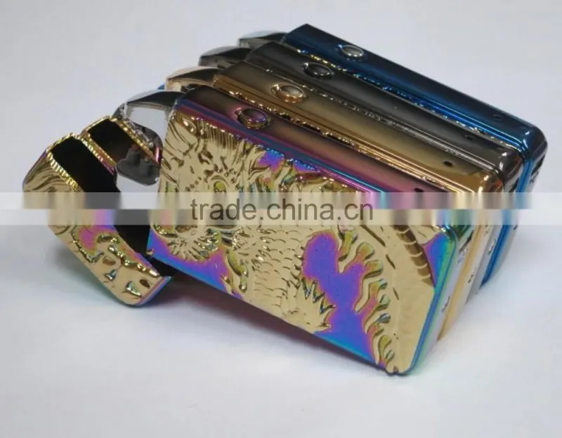Usb Charging Windproof dimensional relief Lighters Double Arc Pulse Arc Electronic Cigarette Lighter for male and female present