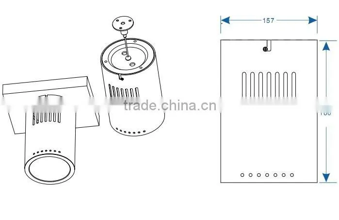 round 40w surface mounted led downlight with ip44 rating