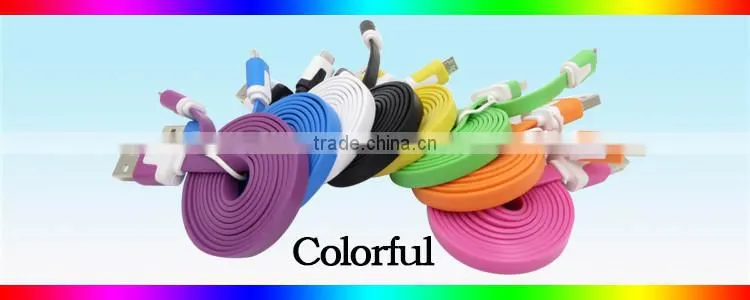 SLT Customized Colorful Flat Double Sided USB Cable for iphone Custom usb cable