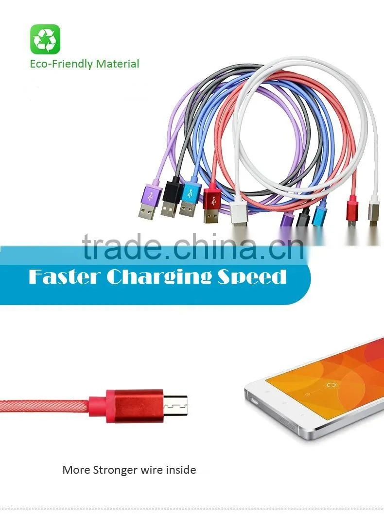 5PIN Multi color USB 2.0 micro USB cable for Android cell phone usb cable