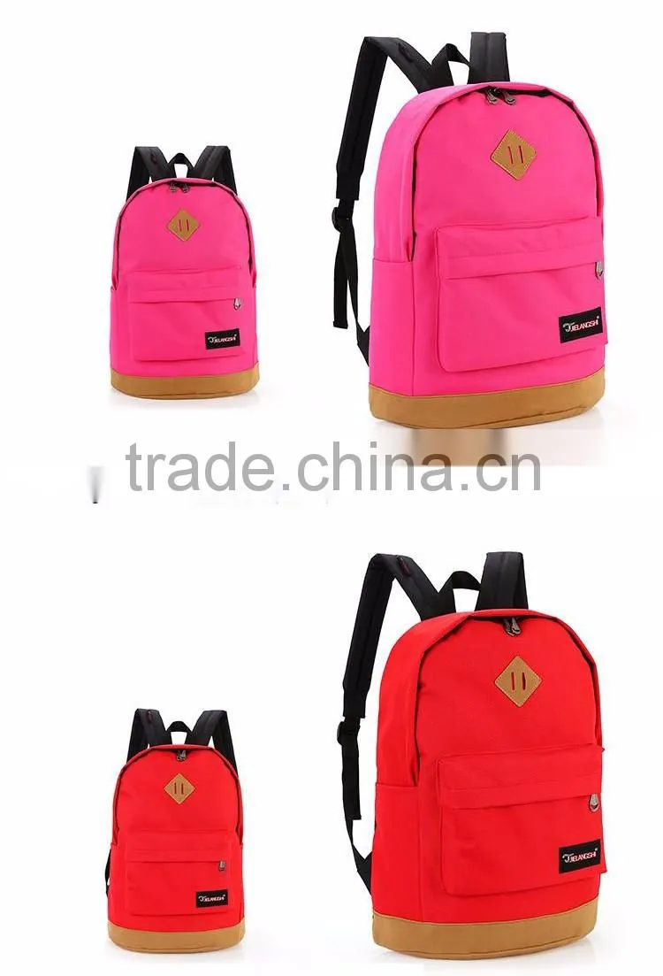 fashion canvas backpack for students leisure shoulder bag with 1pc/opp bag