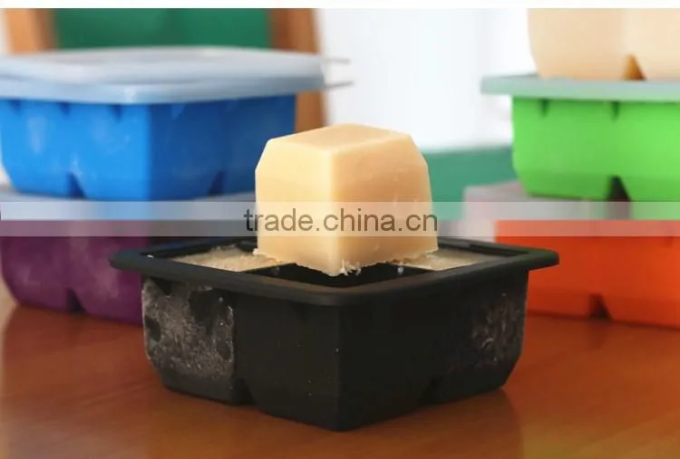 Four cavity Custom silicone ice tray/Food storage box/Cake baking mold