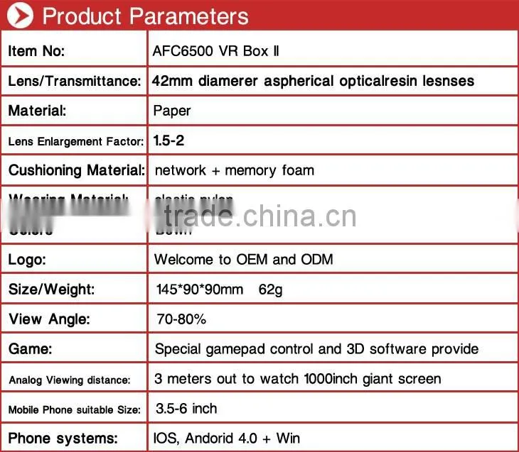 2016 hot new products cardboard diy cheap virtual augmented reality glasses
