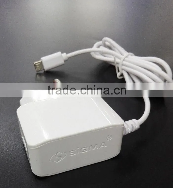 Sigma white color multi 2 in 1 travel charger 2 in 1wall charger with USB high quality