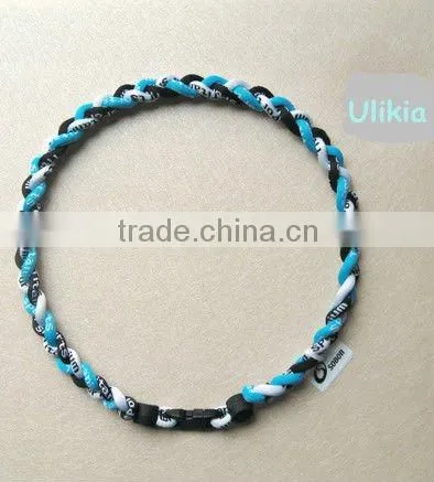 The latest design of Germanium&Titanium tri-braided necklace