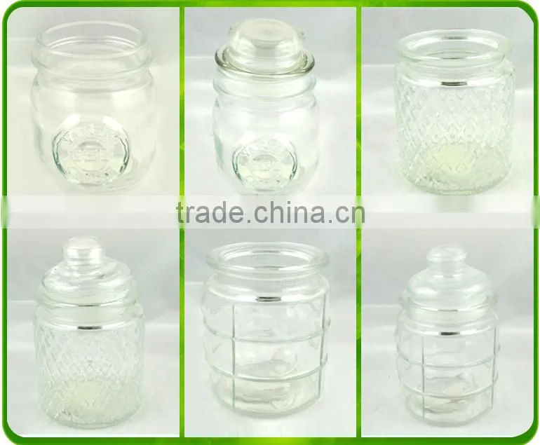 Square Shape Clear Glass Storage Jars mason jar