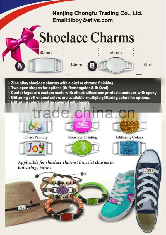 2015 newest colorful shoelace charm wholesale