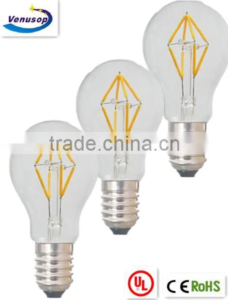 for America 110V E26 led filament bulb dimmable clear glass ETL A60 led filament bulb lights lamp energy star wam white