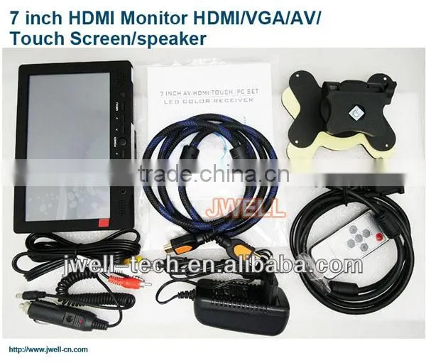 7 inch 4 wire resistive touch screen panel with vga input with BNC VGA AV