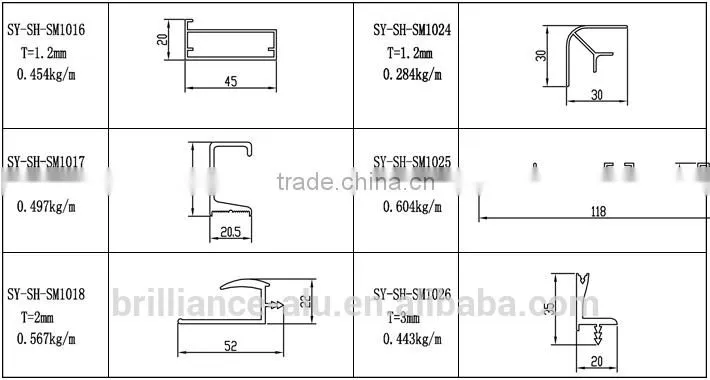 Customized Aluminum Profile for Closet Door Wardrobe Door
