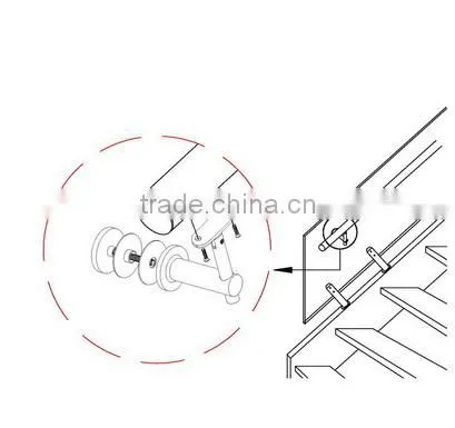 Stainless steel Adjustable glass handrail bracket