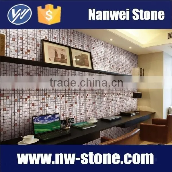 polished moasic tiles,great and cheap stone beautiful stone project
