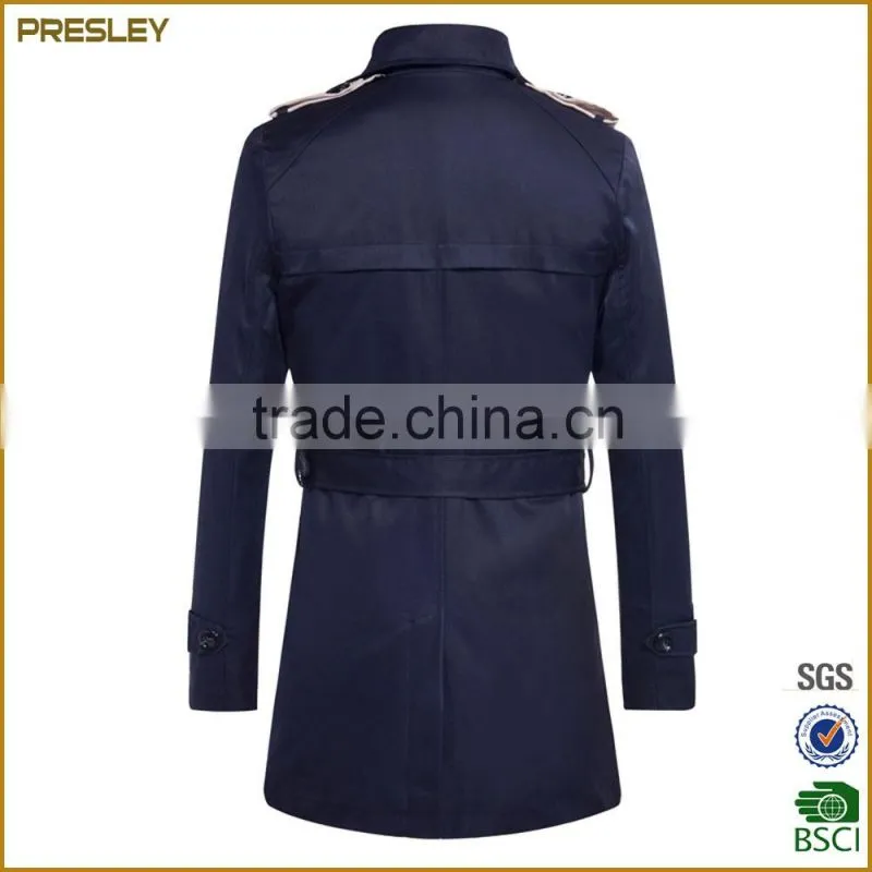 2016 New Arrival Factory Price Winter Men Breasted Wind Coat Man With Belt