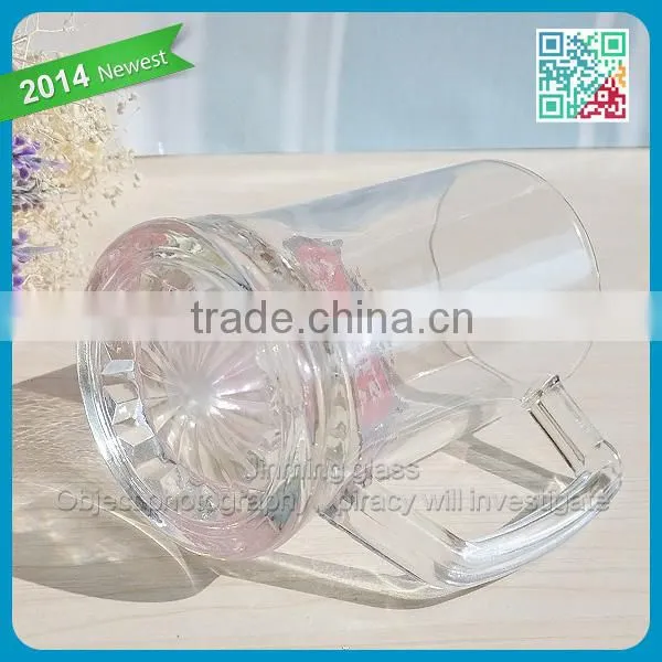 Wholesale Promotional Crystal Glass Mug Tumbler with Decal Printing Glass handle Mug Stein Decorative Beer Mug Cup Glass