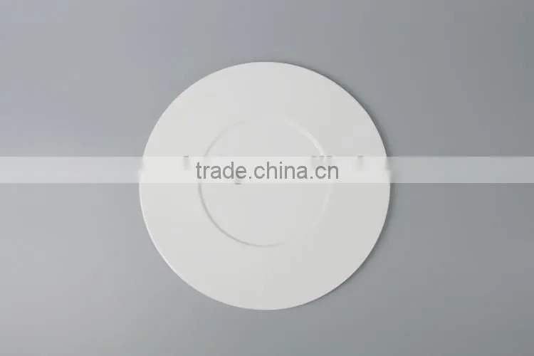 12'' white round ceramic big tray