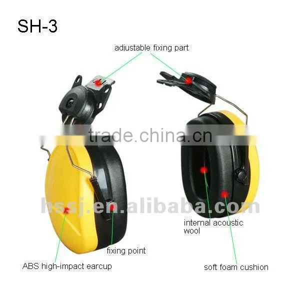 2016 new type of ear muffs ABS shell sound proof safety helmet ear muff with ce