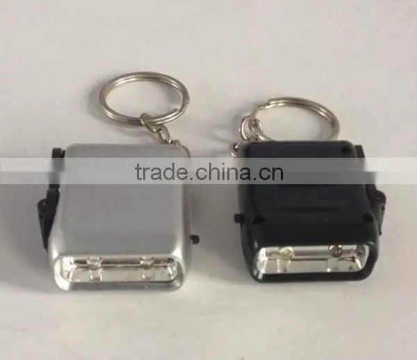 82048#mini hand crank dynamo flashlight with keychain