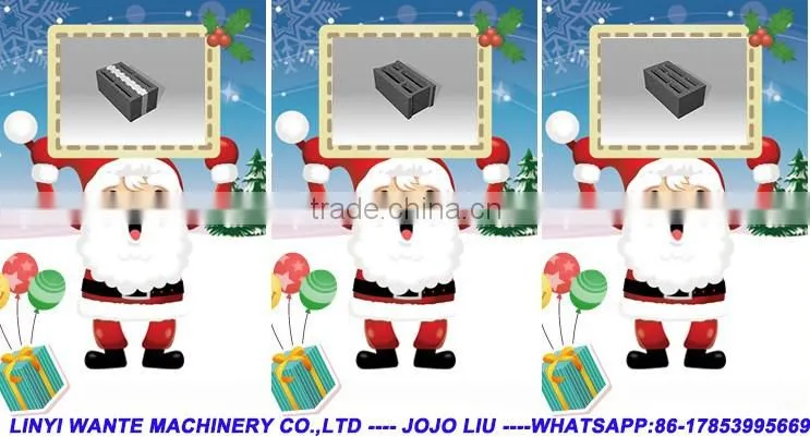 Merry Christmas WT12-15 WT10-15 concrete hollw block making machine for sale