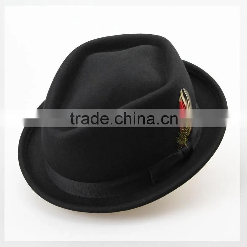 Classical Wool Felt Little Fedora Hat for Fall and Winter