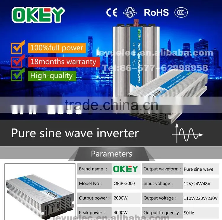 OPIP-2000-1-12v off grid for solar system 2000w pure sine wave inverter