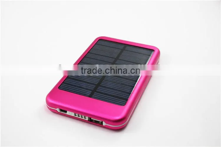 Aluminium material solar charger with 4 LED indicator, colorful mobile solar charger, company promotion gift solar power bank