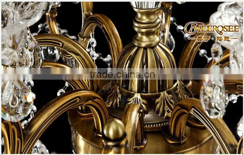 Noble Shades Wrought Iron Chandelier Crystal Pendant Light MD8752-L10+5