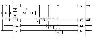 Din-rail THREE PHASE LCD DISPLAY ELECTRIC Meters