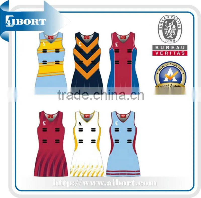 SUBNT-572 girls team sublimated netball uniforms 2013