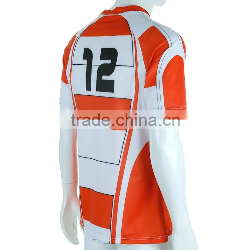 2015 New Sublimstion blank cheap plain round neck team set rugby jersey