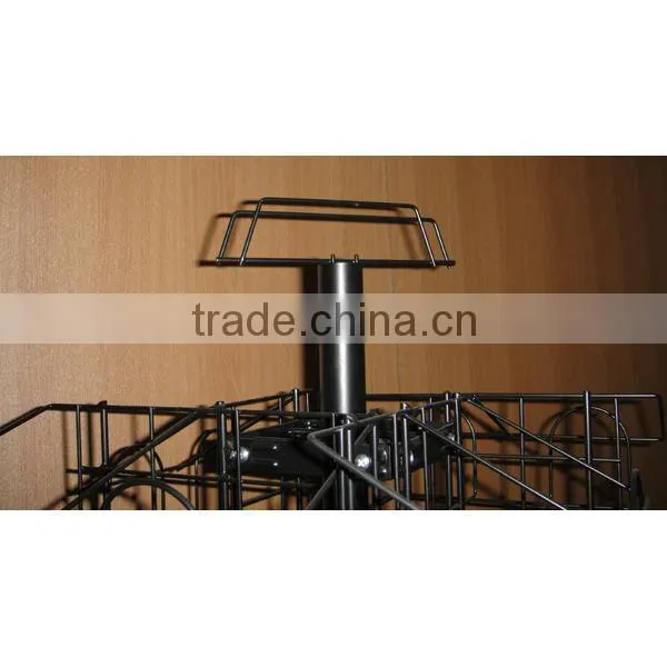 four sides floor spinning tissue display stand with more capability