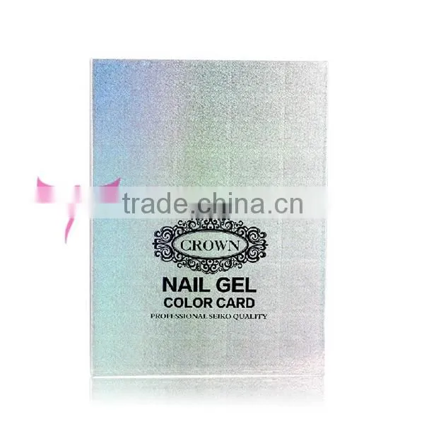 2015 newest 216 space silver PU leather Nail Art Salon Color Chart Nail Gel Polish Display Book