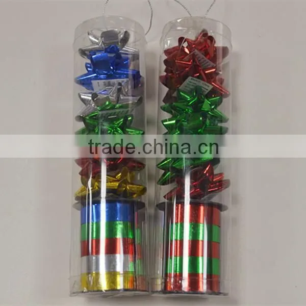 2015 Newest Colorful Metallic Star Gift Ribbon Bow