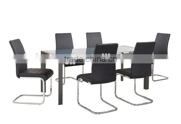 modern tempered glass extendable dining table