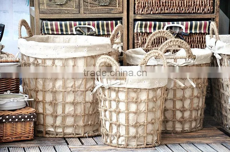 8 Hand Woven - pastoral style - straw - dirty laundry basket - Storage Basket - storage basket basket