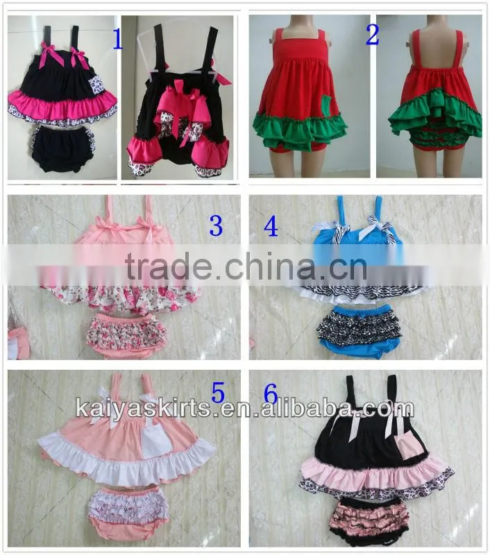 Latest 2016 swing top and bloomer set wholesale children's boutique clothing