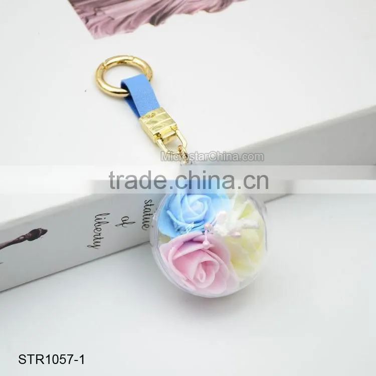 Promotional Flower Crystal Ball Keychain