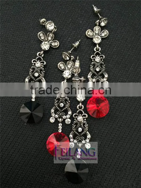 Retro Style Drop Red Jewelry Earrings Hypoallergenic Earrings